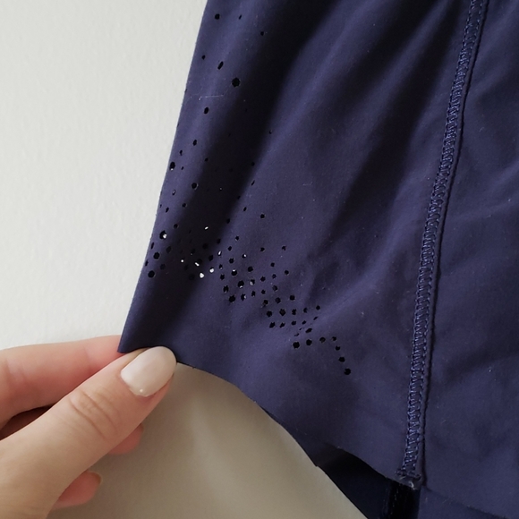 Lululemon navy shorts with pink waist band - Picture 3 of 6